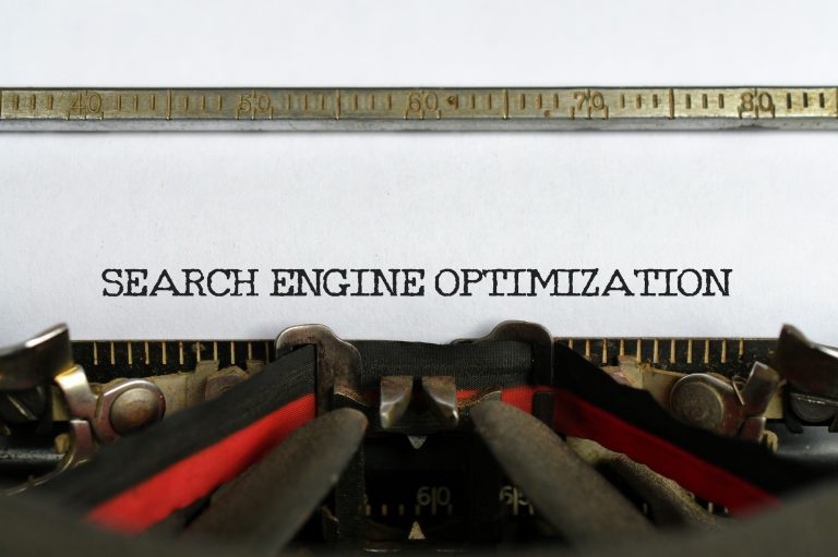 Search Engine Optimization SEO typed with vintage typewriter