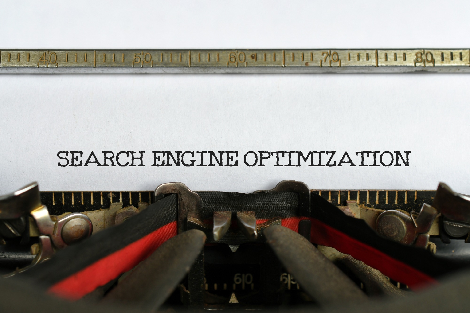 Search Engine Optimization SEO typed with vintage typewriter